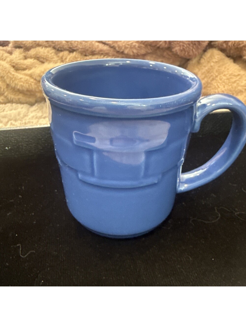 Longaberger Pottery Woven Traditions Cornflower Blue 4.5" Coffee Mug Cup
